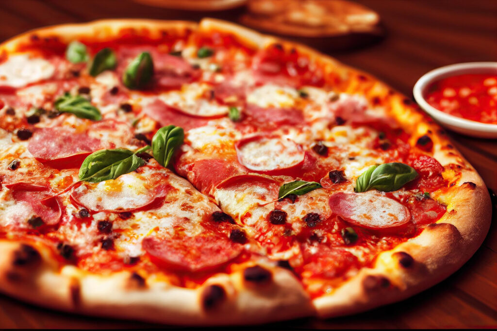 Imagem de uma pizza para simbolizar a pizzaria em Gramado